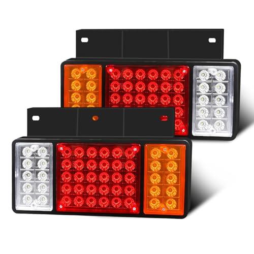 WUSHIXAN 2PCS Trailer Tail Light Kit 50 LED Truck Running Brake Turn Signals Reverse Lights for 10-30 Volt Truck Boat Snowmobile Trailer Pickup RV Camper UTV UTE Vans