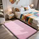 Shag Area Rug for Bedroom 3x5, Pink Fluffy Area Rugs for Living Room,Soft Fuzzy Rug Non-Shedding Indoor Plush Carpet for Kids Bedroom Nursery Dorm Home Decor