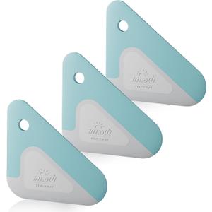 Food Scraper, 2-in-1 Pot and Pan Dish Scraper, Nylon and Silicone, Kitchen Scraper Tools for Cast Iron Skillets, Cookware, Dishes, Pans and Pots, Heat Resistant, Set of 3 - Blue