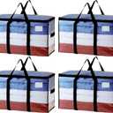 TAILI Extra Large Moving Bags, 4 Pack Clear Heavy Duty Totes For Storage with Visible Window, Wrap Around Handles, Storage Bags for Space Saving, Alternative to Moving Boxes