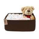 COMFY-HOMI 11.5"x7.5"x4.7" Storage Baskets for Organizing | Cotton Rope Woven Basket | Toy Storage Bin Box | Basket for Shelves, Closet Organizer Bin, Decorative Closet Shelf, 1 Pack Dark Brown