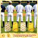 Shinylin 50 Pcs Softball Party Favor Bags for Team Girls with Stickers Paper Goodie Bags for Sports Team Snacks, Girls Softball Birthday Party Decorations, Tournaments & End of Season Gifts