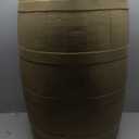 50-Gallon Rain Water Collection Barrel with Brass Spigot, Oak Color