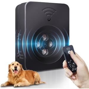 Ultimate Ultrasonic Bark Control Device for Dogs - 50ft Remote & Auto Sensor Modes | Weatherproof Anti-Bark Deterrent | Handheld Remote Training Tool | Stop Excessive Barking Humanely - Black