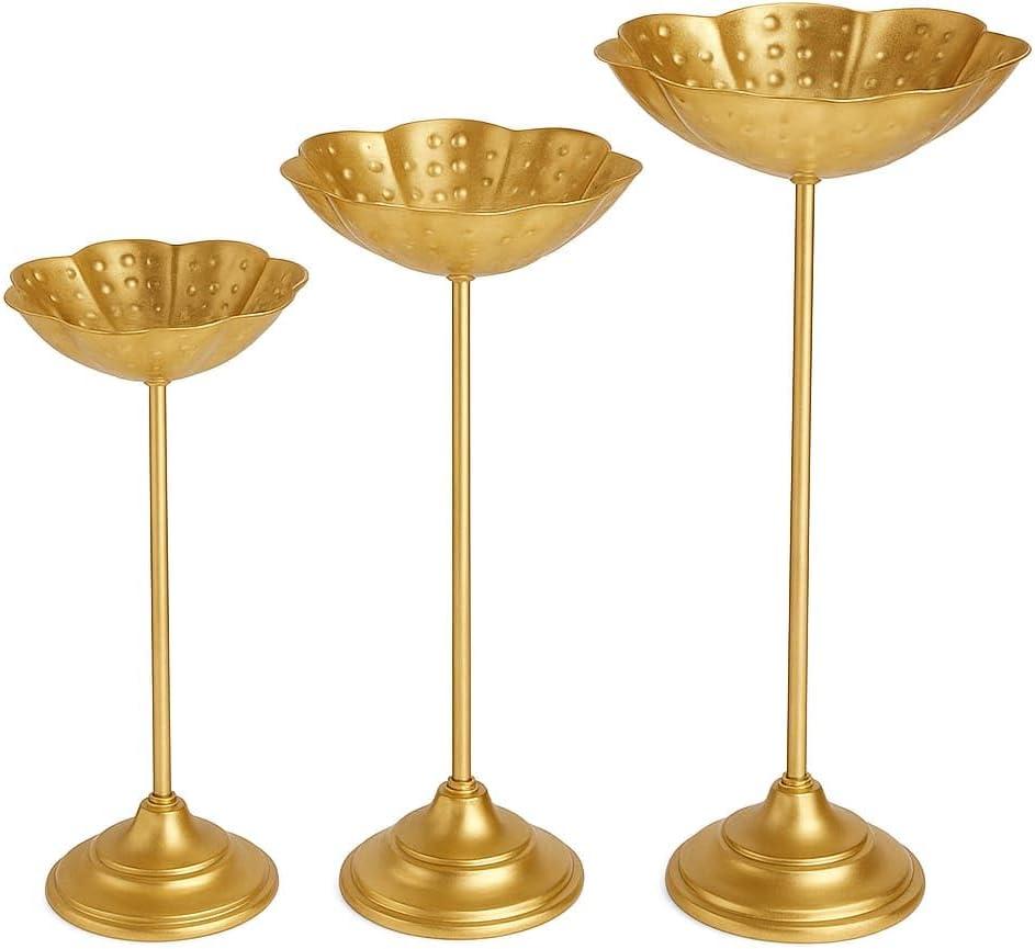 Tealight Holder Urli Bowl Stand | Set of 3 Decorative Urli Stands Christmas Center Piece for Home Decor | Ideal for Floating Diya/Candle for Diwali & Thanksgiving & All Festival