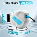 RIDGE WASHER Pressure Washer Hose Reel, 65FT X 1/4'' Power Washer Hose Reel, Auto Rewind Wall Mounted Retractable Hoses Reel, 3600 PSI