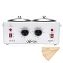 Professional Waxing Kit Wax Warmer Double Pot Wax Heater Machine for Hair Removal, Large Waxing Pot for Spa Salon Beauty Esthetician Home, with Adjustable Temperature Set, 50 Stick(White)