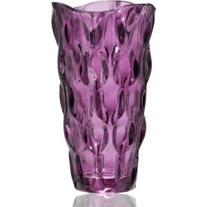 CEMABT 9.5inch 3.4 lb Glass Vases for Flowers Unbreakable Thickened Morden vase for Tables Centerpieces,Colorful,Vintage and Clear Rose Large Flower vases for Bouquet Unique GiftsPurple