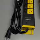 CCCEI Heavy Duty Surge Protector Power Strip 20 Amp Individual Switches. 6FT 12 Gauge Extension Cord with Multiple Outlets. Kitchen, Garage, Shop, Industrial Wall Mount Electric Extender, Yellow.