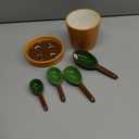 Cactus Shaped Measuring Spoons Set with Holder Ceramic Baking Tool for Accurate Ingredient Measurements Easy to Clean and Ergonomic Design for Home Cooking and Gift Giving