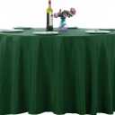 Ascoza 2pack 132 Inch Hunter Round Tablecloth in Washable Polyester Fabric for Wedding/Banquet/Restaurant/Parties