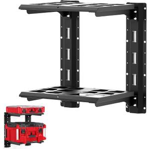 Upgraded Carbon Steel Packout Shelves, 48-22-8480 Compatible with Mil. Waukee Packout Shelf Wall Mount, 80 lbs Load Capacity, Extended 23-inch E-Track, 2-Shelf
