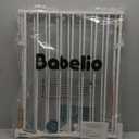 Babelio Baby Gate for Stairs, Kitchen & Doorways, 26-43" W 28" H No Bottom Bar| Easy Installation| One-Handed Operation| Auto-Close| Hardware Mount (Drill Needed) Safety Dog/Pet Gate Indoor (White)