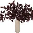 3 Pcs 21" Cimicifuga Plant Leaves Spray Fall Floral Stems Faux Plum cimicifuga Foliage Branch for Home Vase Autumn Decor Flowers Arrangement Table Wedding Garden Farmhouse