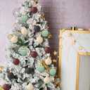 24 Pcs Ceramic Matte Christmas Ball Ornaments Burgundy Forest Green Beige Textured Rustic Neutral Christmas Balls for Xmas Trees Modern Multicolor Ornaments 1.7 Inch for Garland Fireplace Home Decor