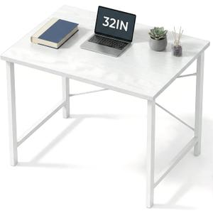 Sweetcrispy 32-Inch Small Computer Desk for Bedroom, White