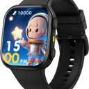 MorePro Smart Watch for Kids No App No Phone Required, Fitness Tracker Watch for Kids with Heart Rate, Blood Oxygen, Sleep Monitor, Pedometer, Puzzle Games, Music, Audio Stories Boys Girls 4-12 Black