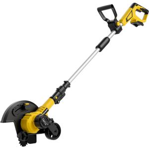 Brushless Lawn Edger Compatible with Dewalt 20v Battery (Tool ONLY), Electric Cordless Edger/Trencher, 9 Blade, 3 Position Adjustable Depth, 180Handle, Lightweight with Rear Wheel for Landscaping (Yellow-No Battery)