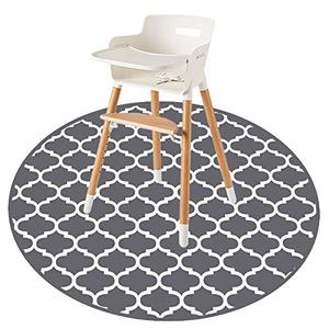 Round Splat Mat for Under High Chair/Arts/Crafts by CLCROBD, 53" Baby Anti-Slip Food Splash and Spill Mat for Eating Mess, Waterproof Floor Protector and Table Cloth (Round Lattice)