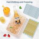 WIBIMEN Mini Ice Cube Trays, 0.55 Tiny Pebble Ice for Iced Coffee & Cocktails, Fast Chill, Easy Twist Release, Stackable with Lid & Storage Bin (4 Pack, Blue)
