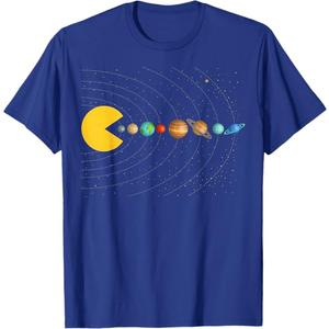 Solar System Astronomy Space Video Games Funny Gifts Graphic T-Shirt, Small 