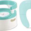 Potty Training Chair w/Handles (Aqua) + Folding Travel Potty Seat (Aqua)