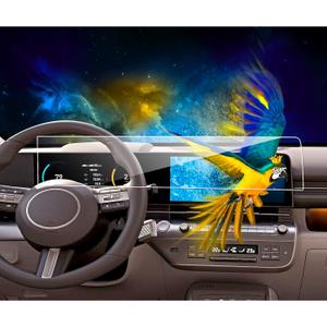 2PCS 2026 2025 2024 Kona Screen Protector (ALL IN ONE) Design for Hyundai Kona 2025 Dual 12.3 inch Touch Screen Kona Screen Protective Film Kona Accessories 2025