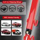 Tevlaphee Steering Wheel Lock Anti-Theft Car Device Heavy Duty Security Car Lock Antitheft Locking Devices Great Deterrent Adjustable Car Wheel Lock Anti Theft for Vehicle Truck SUV with 3 Keys (Red)