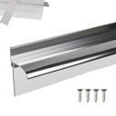 25" Shower Door Bottom Deflector for Chrome Framed Shower Door Drip Rail Replacement with Vinyl Sweep