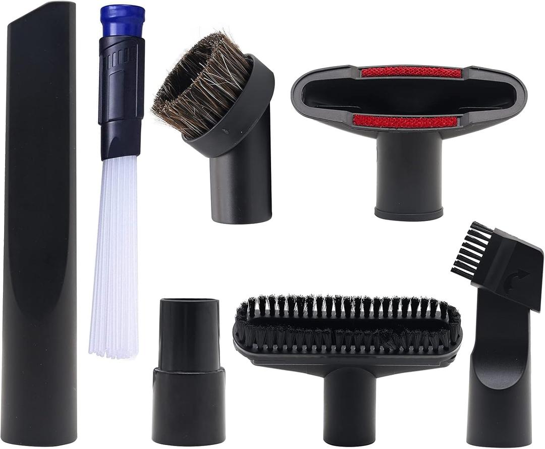 Alrens 1 1/4" Shop Vacuum Attachments Brushes Kit 1-1/4 inch 1-3/8 inch Vacuum Cleaner Accessories, Set of 7