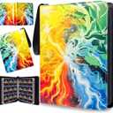 Trading Card Binder for TCG Cards, 9-Pocket Portable Card Collector Ablum Holder Book Fits 900 Cards with 50 Removable Sleeve, Waterproof Card Binder Display Storage Carrying Cases for TCG-Storm