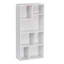 VECELO 42 Inch High Bookcase, 4-Tier Modern Storage Cabinet with Height Difference Shelves for Standard Textbooks, Floor Standing, Easy Assembly, Grey