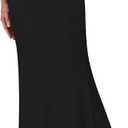 KIFOVEN Women's Casual Striped Print High Waist Maxi Long Pencil Skirt (Black, L)