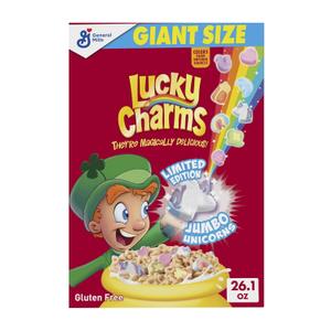 Lucky Charms Gluten Free Cereal with Marshmallows, Giant Size, 26.1 oz (EXP 08/10/25)