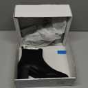 DREAM PAIRS Women's Retro Elastic Chelsea Ankle Boots Fashion Low Chunky Block Heel Pointed Toe Fall Heeled Booties Shoes (8, Black-pu)