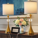 26'' Table Lamps for Living Room - Bedside Table Lamp Set of 2 with USB Port for Bedroom,3 Way Dimmable Nightstand Lamps for End Table Dorm Office Entryway Dining Room,Gold