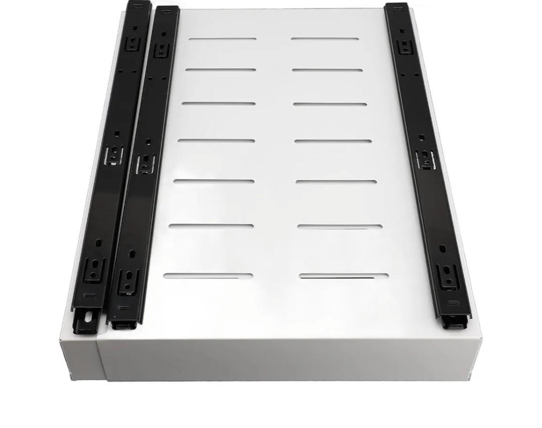 VGATSAUTO Adjustable Cabinet Pull Out Shelf Carbon Steel Slide Drawer Organizer 3 Sideline Rails Kitchen Storage Large Capacity Easy Install Strong Quiet