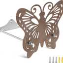 Garden Hose Holder Wall Mount Stainless Steel Heavy Duty Wall-Mounted Decorative Hose Hanger with Butterfly Design, Rustproof Water Hose Rack, Patio (Bronze)