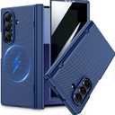VEGO for Galaxy Z Fold 7 Case, Compatible with MagSafe, with [Hinge Protection][Front Privacy Screen Protector] Magnetic Slim PU Leather Protective Cover for Samsung Galaxy Z Fold 7 5G - Blue (Fold 7(No Belt Clip))