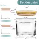 CONNOO 6-Pack 16 oz Candle Jars - 3-Wick Clear Empty Glass Wide Mouth Candle Jars Come with Bamboo Lids, Sticky Warning Labels, and a Candle Wick Kit for Candle Making - Dishwasher Safe