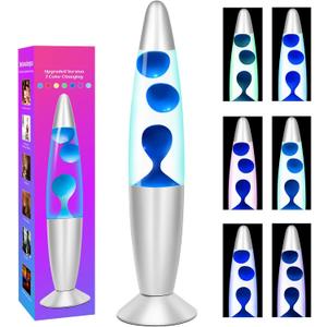 Blue Wax Liquid Motion Lamps Multi Color Changing, 13" LED Magma Lamp for Adults Kids, Night Light Birthday Gifts for Boys Girls, Home Dcor Mood Light for Living Room Bedroom