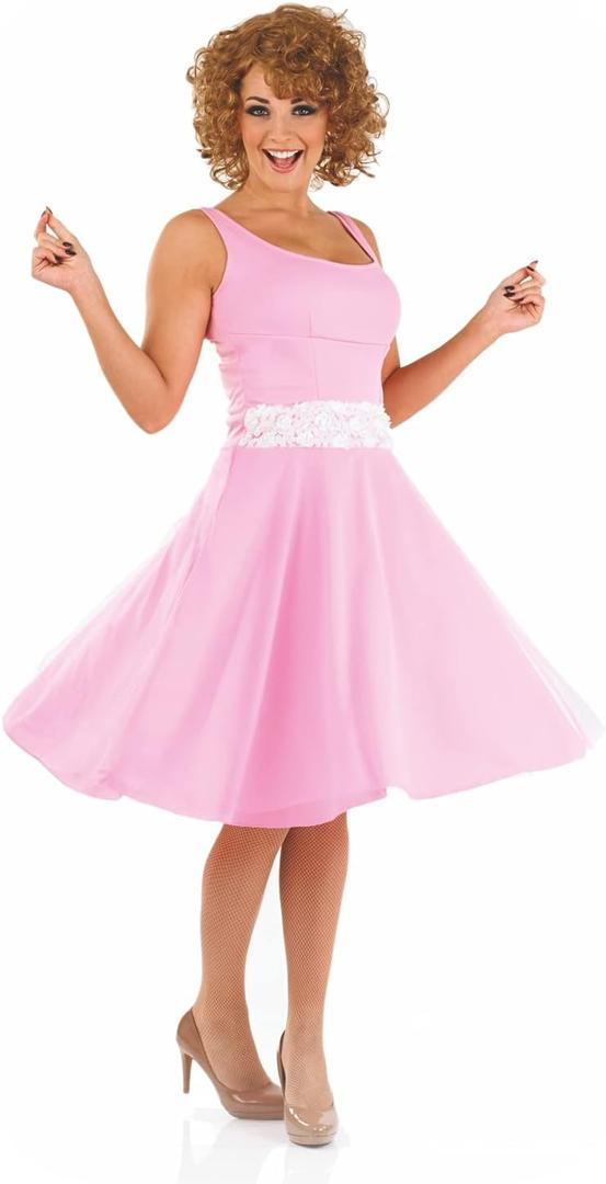 fun shack Baby Dancing Movie Dress, 50s Style Rockabilly Dresses for Women, Vintage 50s Dresses, Retro Fashion (Large, Pink)