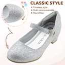 Girls Dress Shoes-Mary Jane Shoes for Girls Low Heel Princess Hook and Loop Dress Shoes Party Wedding Flats for Little/Big Kids 3