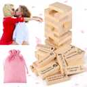 Lust Tower Game for Couples, 54pcs Wooden Naughty Block Stacking Game, Fun Date Night Ideas for Adults, DIY Blocks for Custom Challenges, Romantic Gifts for Her with Greeting Card