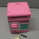 Piggy Bank, Automatic Electronic Piggy Bank for Kids Boys Girls with Password and Fingerprint Unlocking Simulation, Money Bank Kids Safe Toys for 3 4 5 6 7 8 9 10 Year Old Boy Girl (Light Pink)