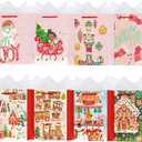 OFIHANLY 8 Pack 9" Small Size Christmas Gift Bags with Handles for Xmas Holiday Presents Cute Pink&Red Paper Wrapping Bag with Tissue Paper for Kids