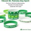 2 x St Patricks Day Accessories, St Patricks Day Silicone Bracelets, 24PCS Shamrock Rubber Bracelets Bulk St. Patrick's Day Party Favors Goodie Bag Stuffers Supplies Green Irish Wristbands