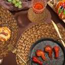 Geosar 200 Disposable Paper Placemats and Coasters Set Summer Hawaiian Luau Placemat with Coasters Outdoor Indoor for Greenery Jungle Dining Table Decoration Shower Birthday(Woven)