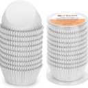Gifbera White Metallic Foil Cupcake Liners Standard Size Baking Cups, 200-Count
