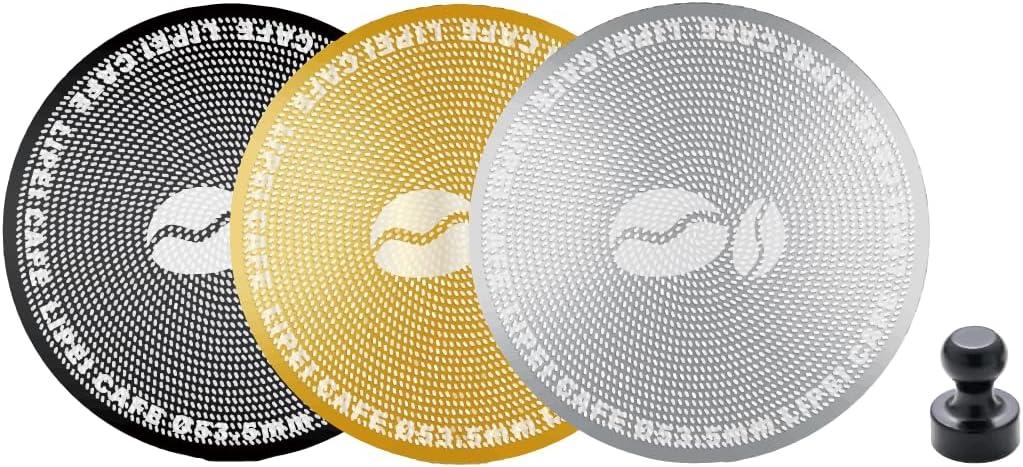 3 packs 53.5mm Espresso Puck Screen - 0.2mm Espresso Puck Screen, Stainless Steel Reusable Coffee Filter, Compatible with Espresso Machine 54mm Portafilter Basket (53.5mm)